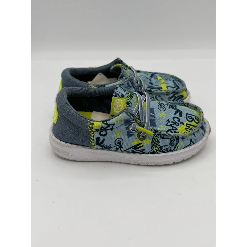 Hey Dude Wally Toddler Funk Graffiti Mix Shoes Sneakers Loafers Slip On Size C8